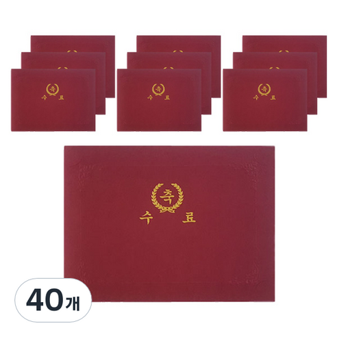 다니엘문구 매직패브릭 머메이드 종이 미니 상장케이스 끼움식 A5 가로형, 적색(수료), 40개