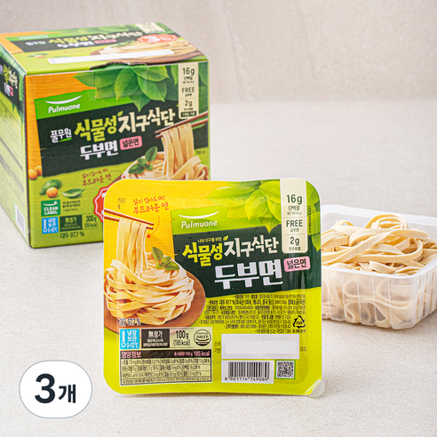 풀무원 식물성 지구식단 두부면 넓은면, 300g, 3개