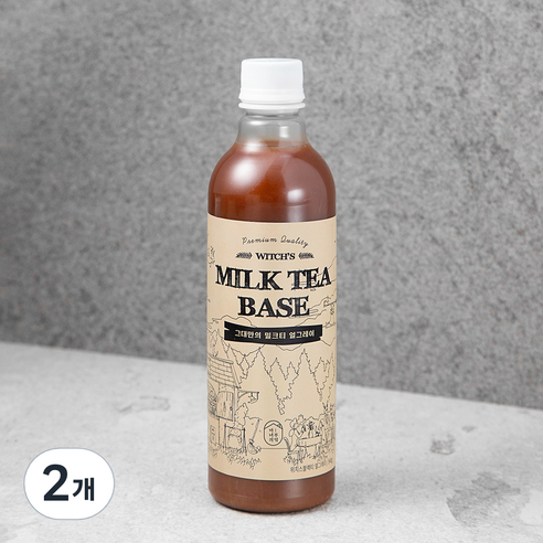 마녀의부엌 위치스 블랙티 얼그레이 밀크티 베이스, 500ml, 2개