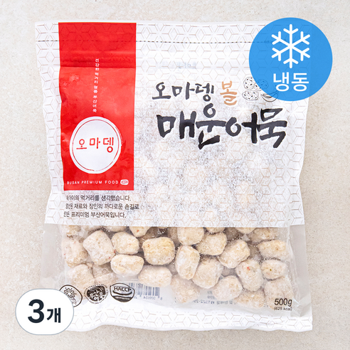 오마뎅 볼 매운어묵 (냉동), 500g, 3개