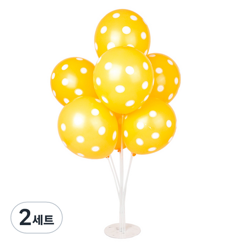 파티쇼 풍선꽂이 장식세트 70cm, 도트레몬, 2세트