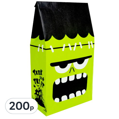 좋은기븐 해피 할로윈 종이봉투 오싹한 프랑켄, 200p, 연두 + 블랙