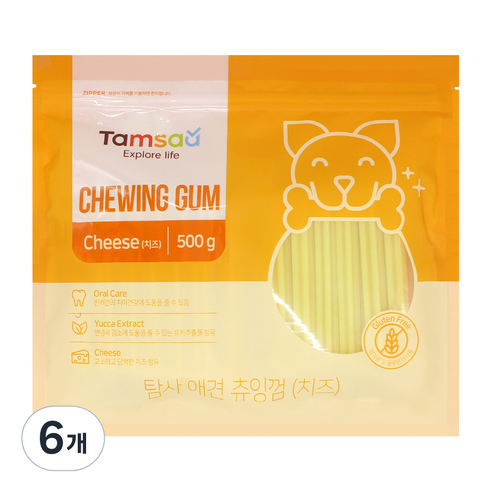 탐사 강아지 츄잉껌 500g, 치즈맛, 6개