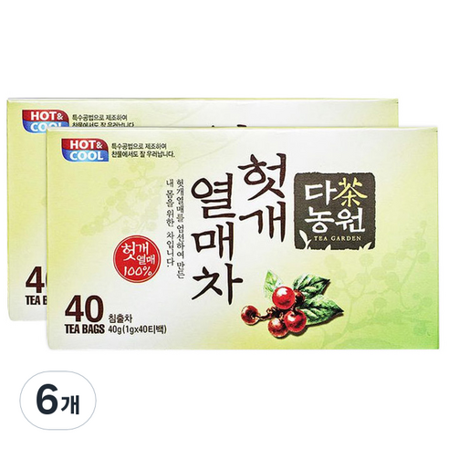 다농원 헛개열매차 티백, 1g, 40개입, 6개