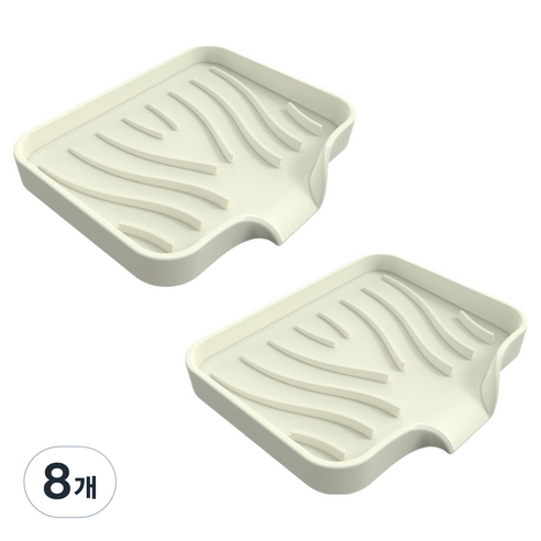 원이네 물빠짐 실리콘 비누받침대, 8개, 아이보리