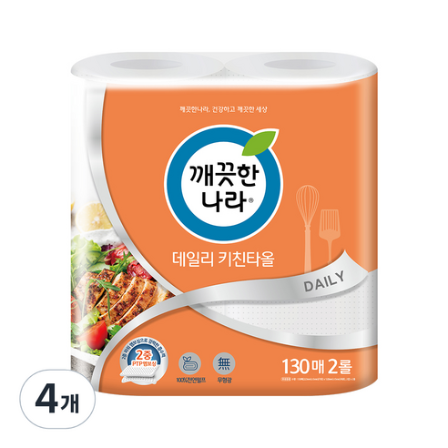 깨끗한나라 데일리 키친타올 130매, 8개