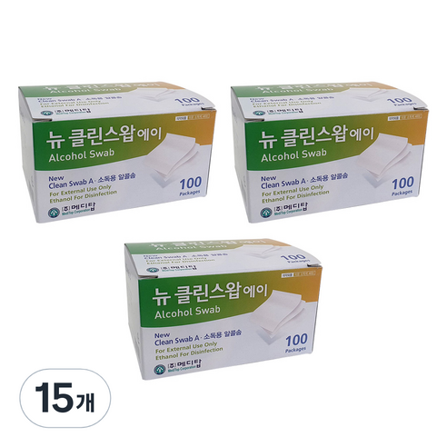 메디탑 뉴 클린스왑 에이, 100개입, 15개