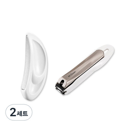 미스터그린 손톱깎이 + 네일파일 MR1118-P, 혼합색상, 2세트