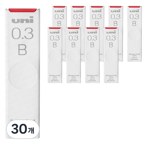 유니 샤프심 UL-S-0.3 B, 0.3mm, 30개