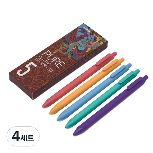 카코 퓨어 에디션 빈티지 젤펜 Ver 3 5종 세트 0.5mm, 혼합색상, 4세트