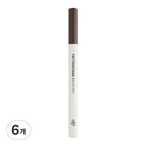 아유아유 타투착 브로우펜 0.9g, 02 다크브라운, 6개