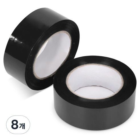아뜰라임 다양한 박스 포장 색상 컬러 테이프 4.5cm, 블랙, 8개