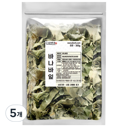 자연초 바나바잎차, 300g, 5개