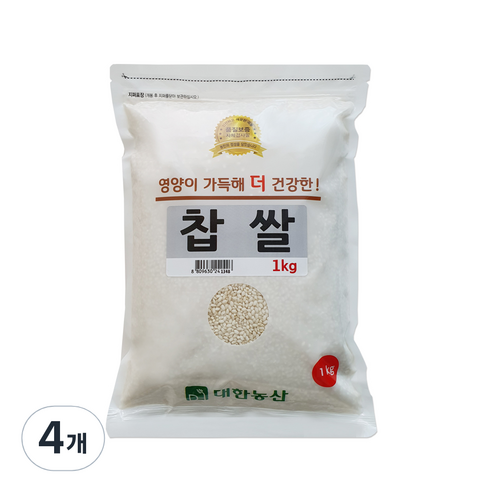 대한농산 찹쌀, 4개, 1kg