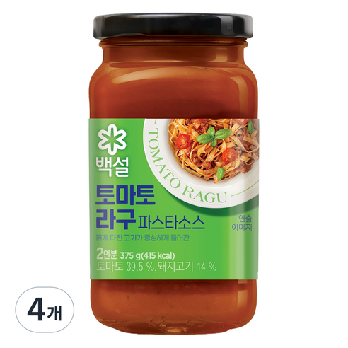 백설 토마토 라구 파스타 소스, 375g, 4개