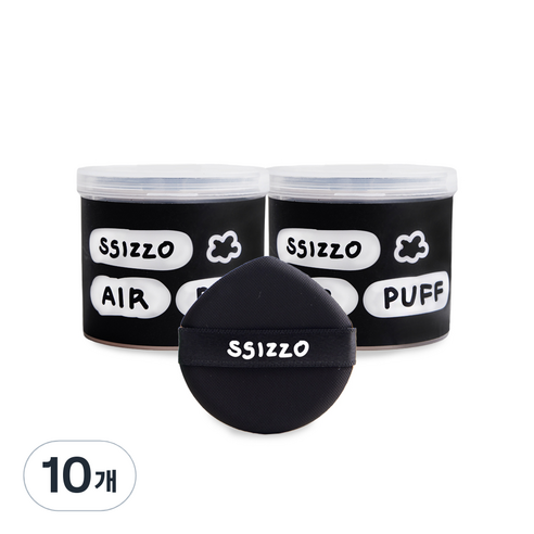 씨조 밀착 에어 쿠션 퍼프 7p, 블랙, 10개