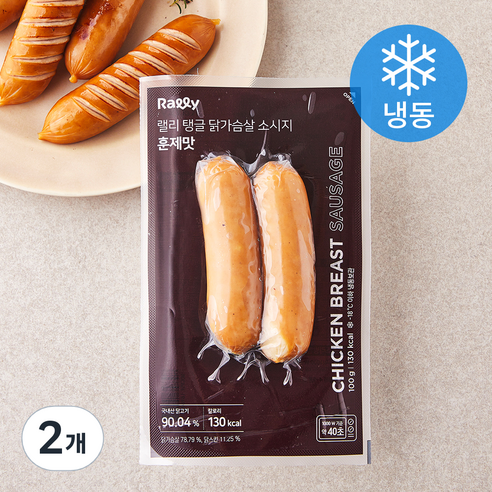 Rally 탱글 닭가슴살 소시지 훈제맛 2개입 (냉동), 100g, 2개