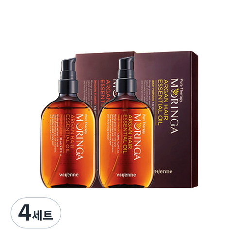 휘엔느 모링가 아르간 헤어 에센셜 오일 모던플라워향 130ml + 베이비파우더향 130ml, 4세트