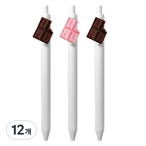 큐티 파츠 초콜릿 젤펜 0.5mm, 랜덤발송, 12개