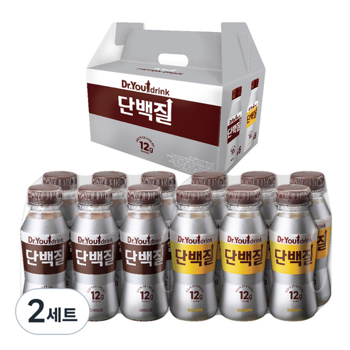 닥터유 드링크 단백질 초코맛 240ml x 6p + 바나나맛 240ml x 6p 세트, 2세트