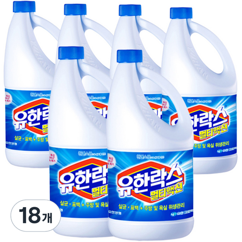 유한락스 멀티액션 레귤러 락스, 1.8L, 18개