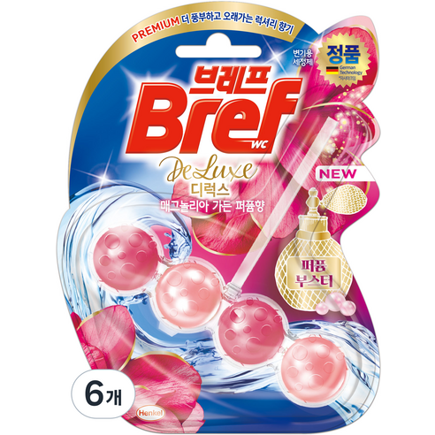 브레프 디럭스 매그놀리아 가든 변기세정제, 50g, 6개