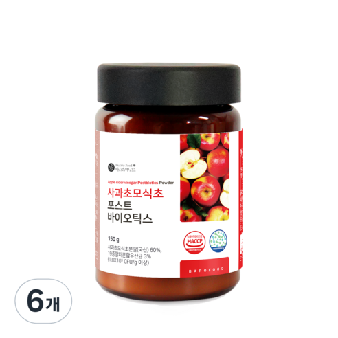 바로푸드 사과초모식초 포스트바이오틱스 분말, 150g, 6개