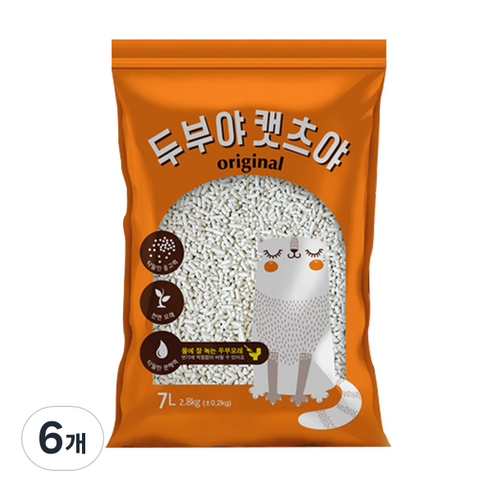 두부야캣츠야 고양이 모래 오리지널, 7L, 6개