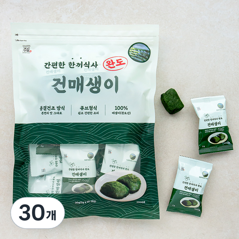 주일 간편한 한끼식사 완도 건매생이, 2g, 30개