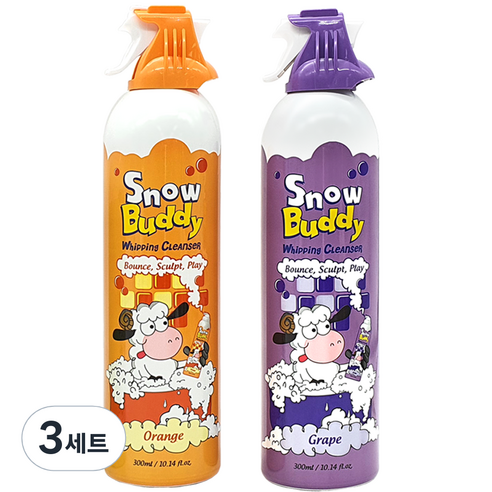 스노우버디 대용량 휘핑 클렌저 그레이프향 300ml + 오렌지향 300ml, 3세트