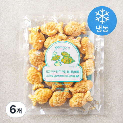 곰곰 카스타드크림 미니붕어빵 (냉동), 300g, 1개입, 6개