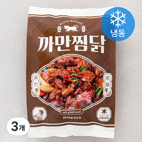 쿠캣 까만찜닭 (냉동), 460g, 3개