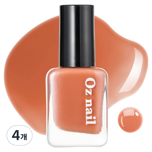 오즈네일 샤인 무드 네일 컬러 매니큐어, S10 피오니 위스퍼, 8ml, 4개