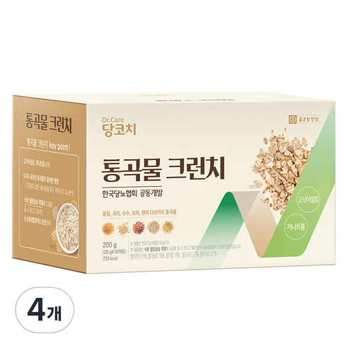 종근당건강 닥터케어 당코치 통곡물 크런치 10p, 200g, 4개