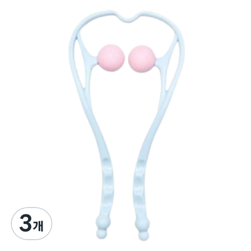 EORIN 경추 목 마사지기, 3개, 하늘색