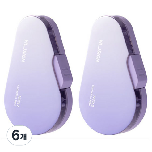 델리 누사인 그라데이션 수정테이프 5mm x 12m NS162, 그라데이션라벤더, 6개