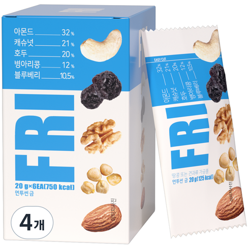 바프 먼투썬 매일견과 금 6p, 120g, 4개