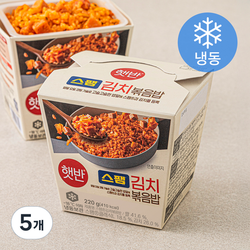 햇반 스팸 김치볶음밥 컵 (냉동), 220g, 5개