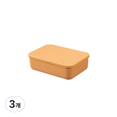 마켓에이 컬러 보관 상자 4L, 옐로우, 3개