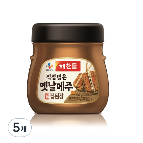 해찬들 100% 옛날 메주 집된장, 450g, 5개
