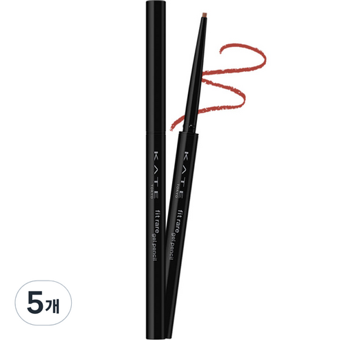 케이트 핏 레어 젤 펜슬 N 아이라이너 0.08g, RD-1 카시스 버건디, 5개