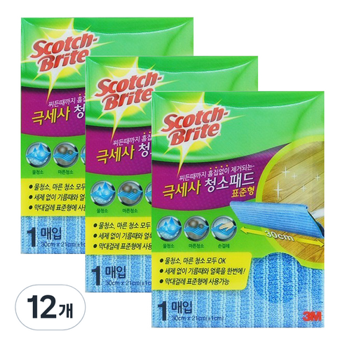 스카치브라이트 초극세사 청소포 표준형 1매, 12개