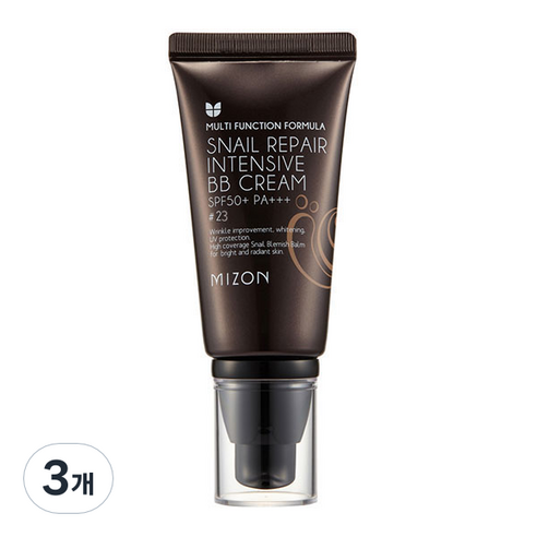 미즈온 스네일 리페어 인텐시브 비비 크림 SPF50+ PA+++ 50ml, 23호, 3개