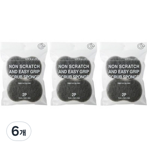 락앤락 무흠집 이지그립 수세미, 2개입, 6개