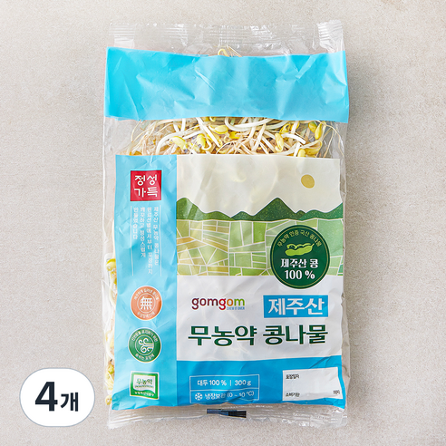 곰곰 제주산 무농약 콩나물, 300g, 4개