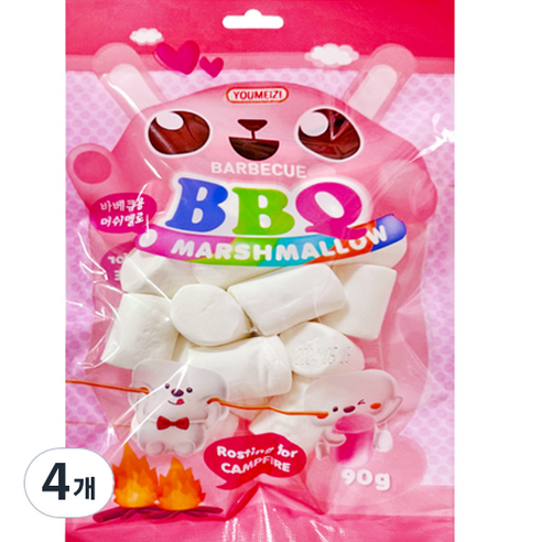 BBQ 바베큐용 머쉬멜로, 90g, 4개