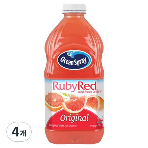 오션스프레이 루비 레드 자몽 드링크, 1.89L, 4개