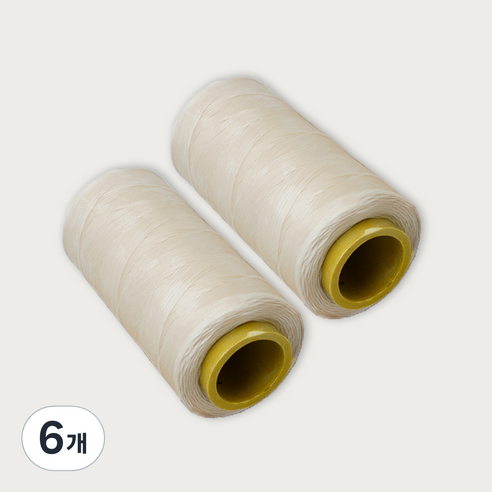 가죽공예 왁스실 초사용 1mm x 220m, 아이보리, 6개
