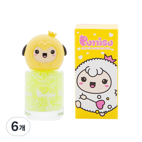 뿌띠슈 글리터팡팡 네일 G03 레몬에이드, 6개