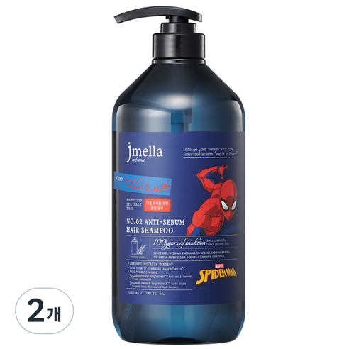 제이멜라 인 프랑스 마블 우드 앤 솔트 지성 헤어 샴푸, 1000ml, 2개